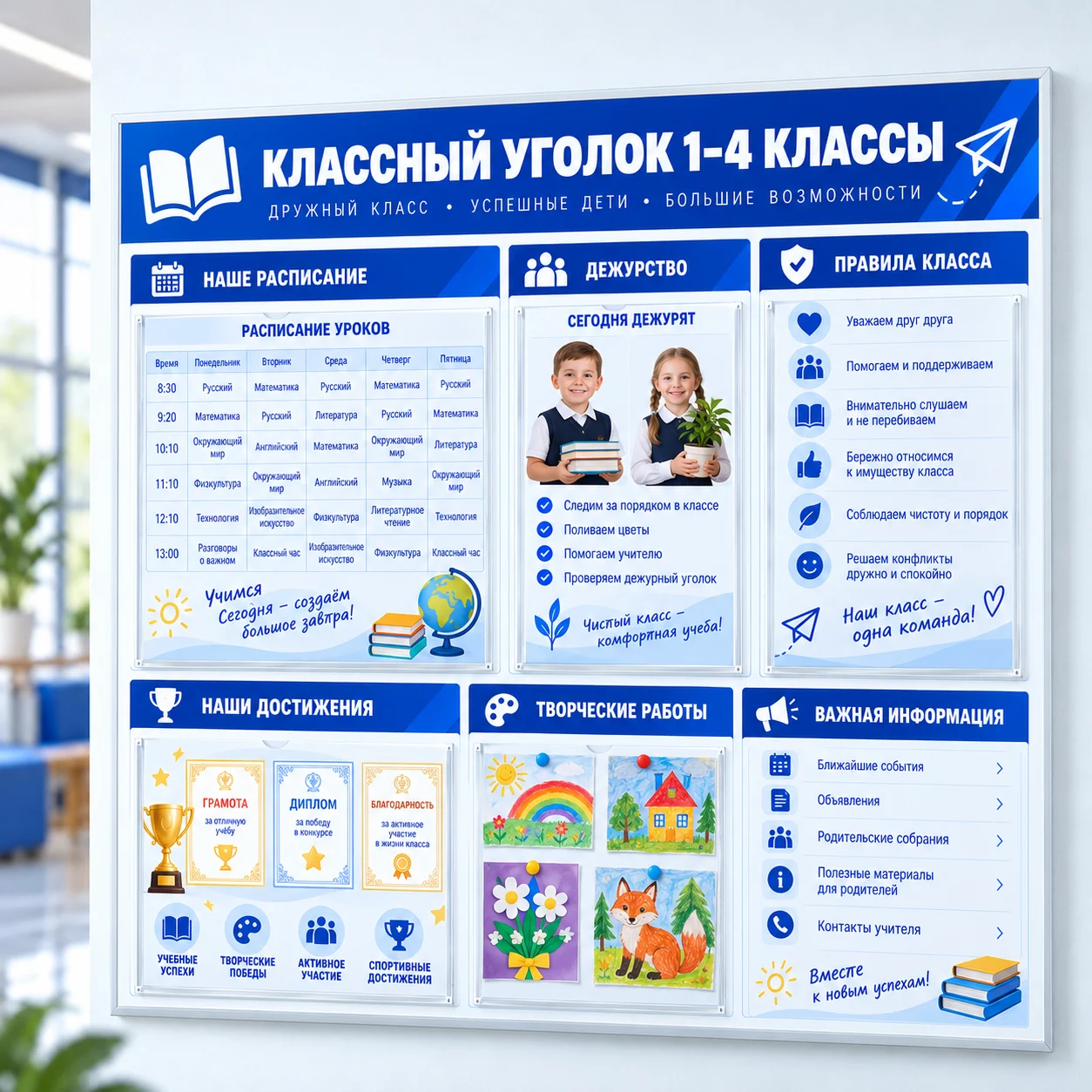 BSD-SCH-013 Классный уголок для начальной школы (1–4 классы) — изображение 1