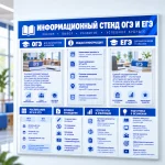 Информационный стенд «ОГЭ и ЕГЭ» с карманами