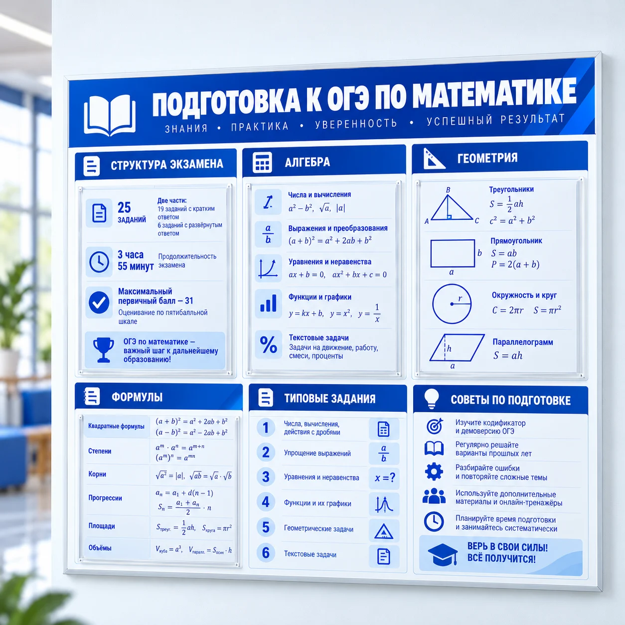 BSD-SCH-020 Стенд «Подготовка к ОГЭ по математике» — изображение 1