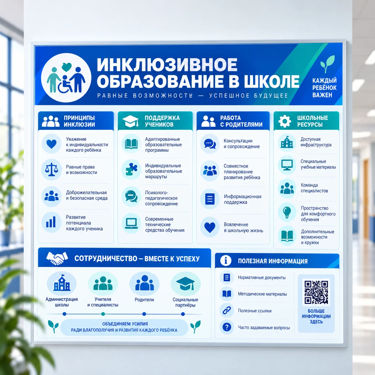 BSD-SCH-023 Информационный стенд «Инклюзивное образование в школе» — изображение 1