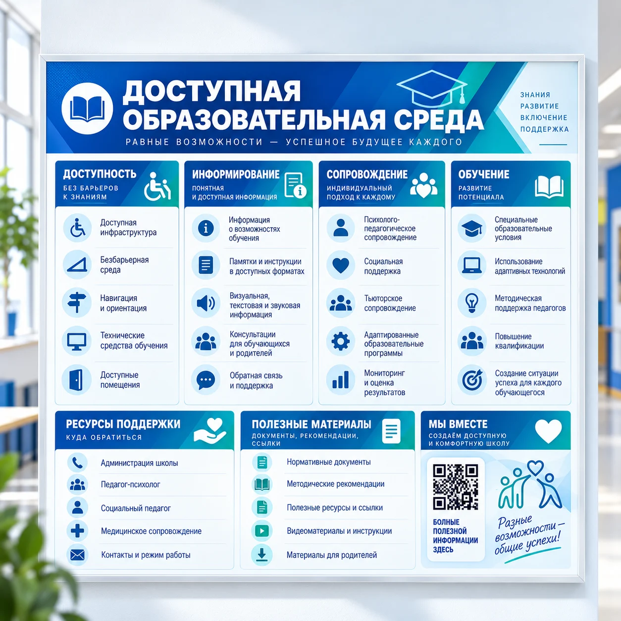 BSD-SCH-024 Информационный стенд «Доступная образовательная среда» — изображение 1
