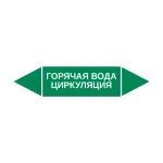 Маркер-стрелка на трубу «ГОРЯЧАЯ ВОДА ЦИРКУЛЯЦИЯ» (Зеленый)