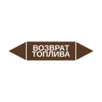 Маркер-стрелка на трубу «ВОЗВРАТ ТОПЛИВА» (Коричневый)