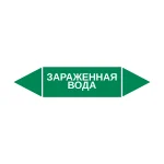 Маркер-стрелка на трубу «ЗАРАЖЕННАЯ ВОДА» (Зеленый)