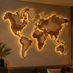 Многослойная 3D-карта мира с LED-подсветкой