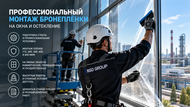 Монтаж бронеплёнки на окна и остекление