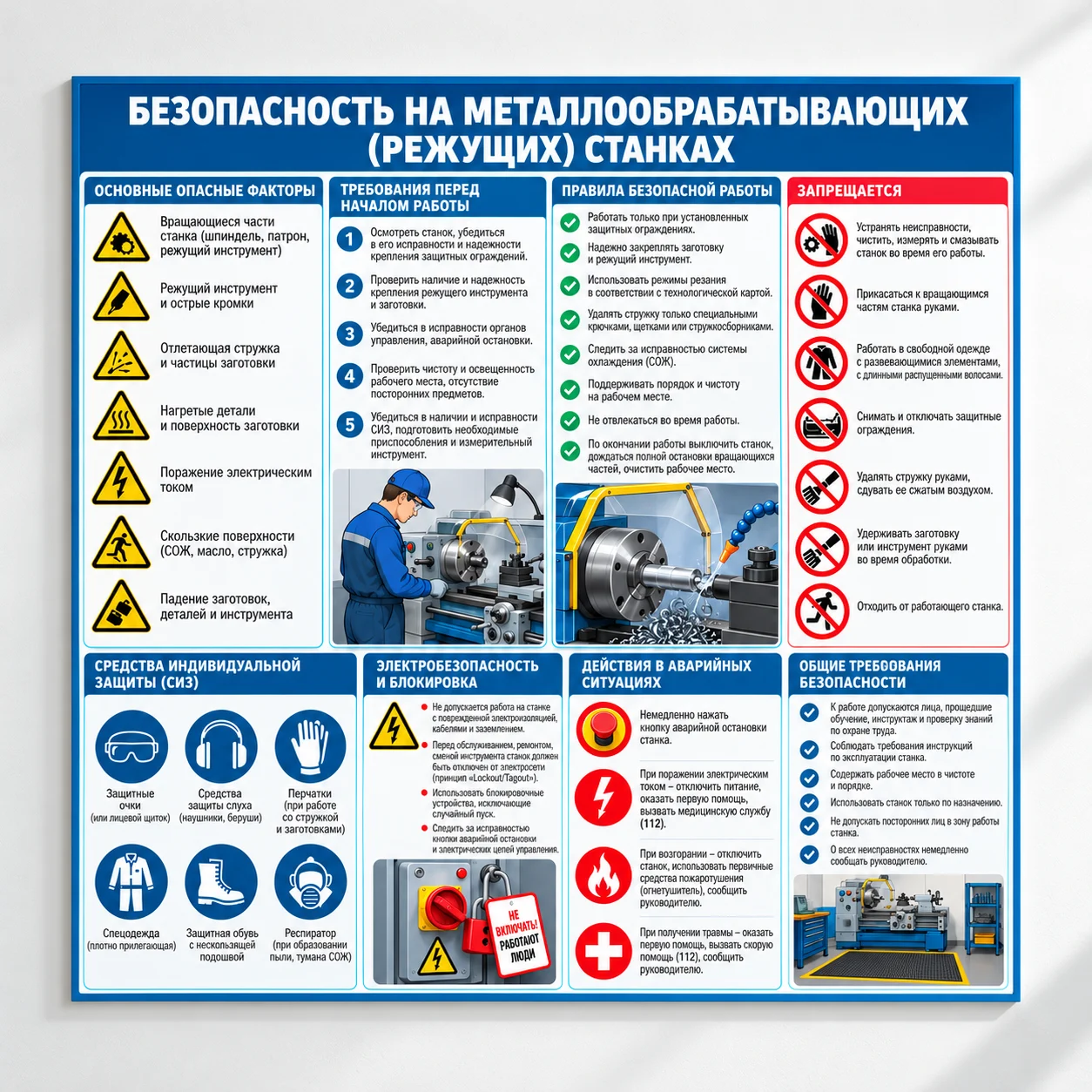 Стенд «Безопасность на металлообрабатывающих (режущих) станках» Стенд «Безопасность на металлообрабатывающих (режущих) станках» — изображение 1