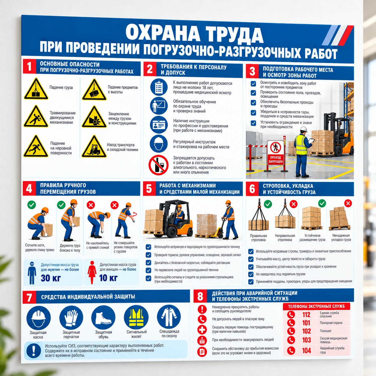 Стенд «Охрана труда при проведении погрузочно-разгрузочных работ» Стенд «Охрана труда при проведении погрузочно-разгрузочных работ» — изображение 1