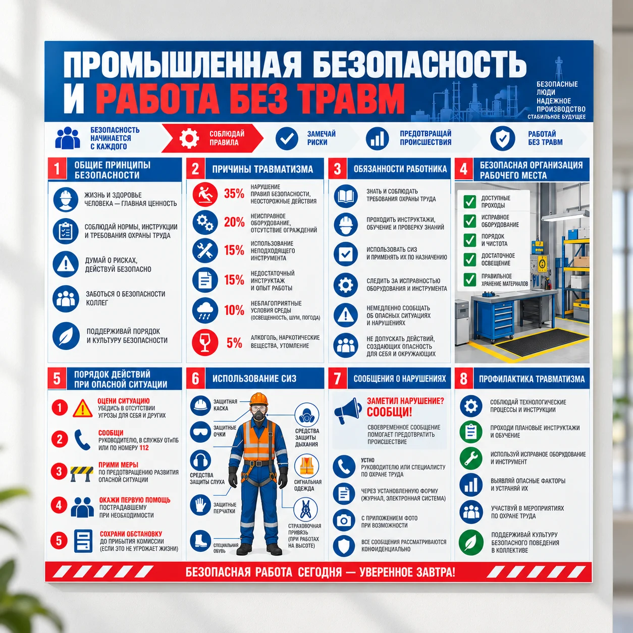 Стенд «Промышленная безопасность и работа без травм» Стенд «Промышленная безопасность и работа без травм» — изображение 1