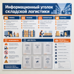 Информационный стенд «Уголок складской логистики» с карманами