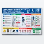 Стенд-инструкция «Требования безопасности при работе на высоте: лестницы, стремянки, подмащивание»