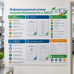 Информационный уголок пищевой безопасности и ХАССП с карманами