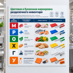 Стенд «Цветовая и буквенная маркировка разделочного инвентаря»