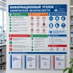 Информационный уголок химической безопасности с карманами