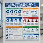 Стенд «Правила безопасной работы с кислотами и щелочами»