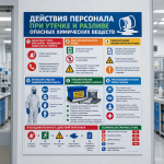 Стенд «Действия персонала при утечке и разливе опасных химических веществ»