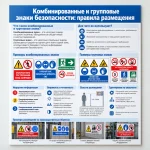 Комбинированные и групповые знаки безопасности: правила размещения