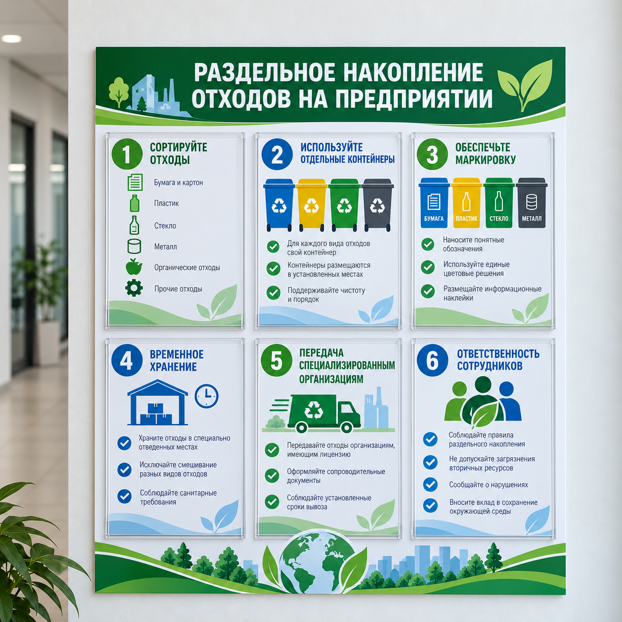 Стенды по экологической безопасности категория 3 Стенд «Раздельное накопление отходов на предприятии» — изображение 1